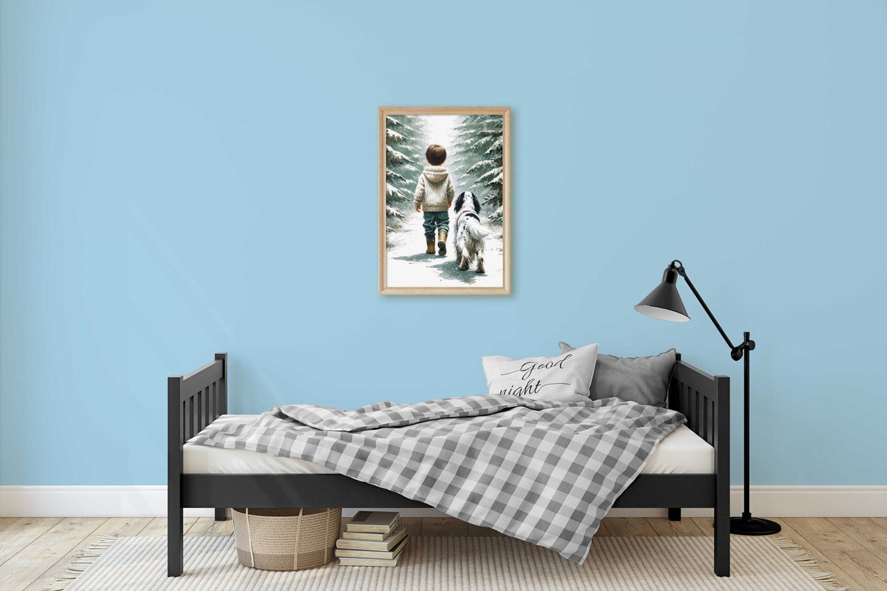 English Setter Adventure Print – Animal Boys Room Wall Art