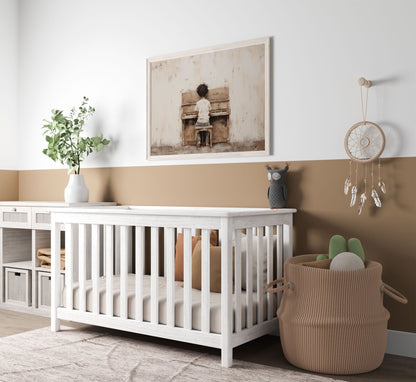 Boy Playing Piano, Nursery Wall Decor, Music Room Art - WildfieldPrints