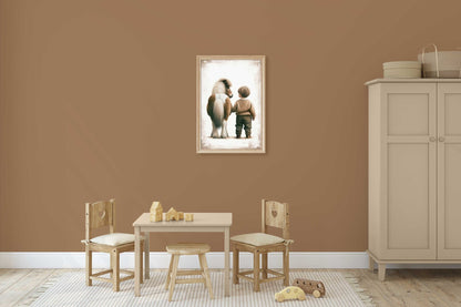 Boy & Pony Prints, Vintage Nursery Decor, Horse Wall Art - WildfieldPrints