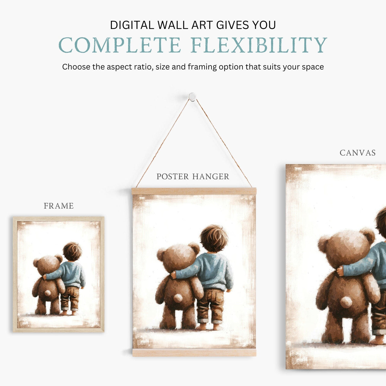 Teddy Bear Wall Art – Vintage Boys Room Print