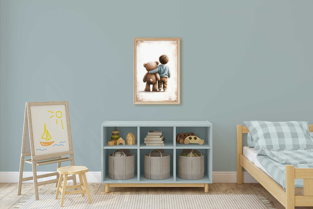 Teddy Bear Wall Art – Vintage Boys Room Print