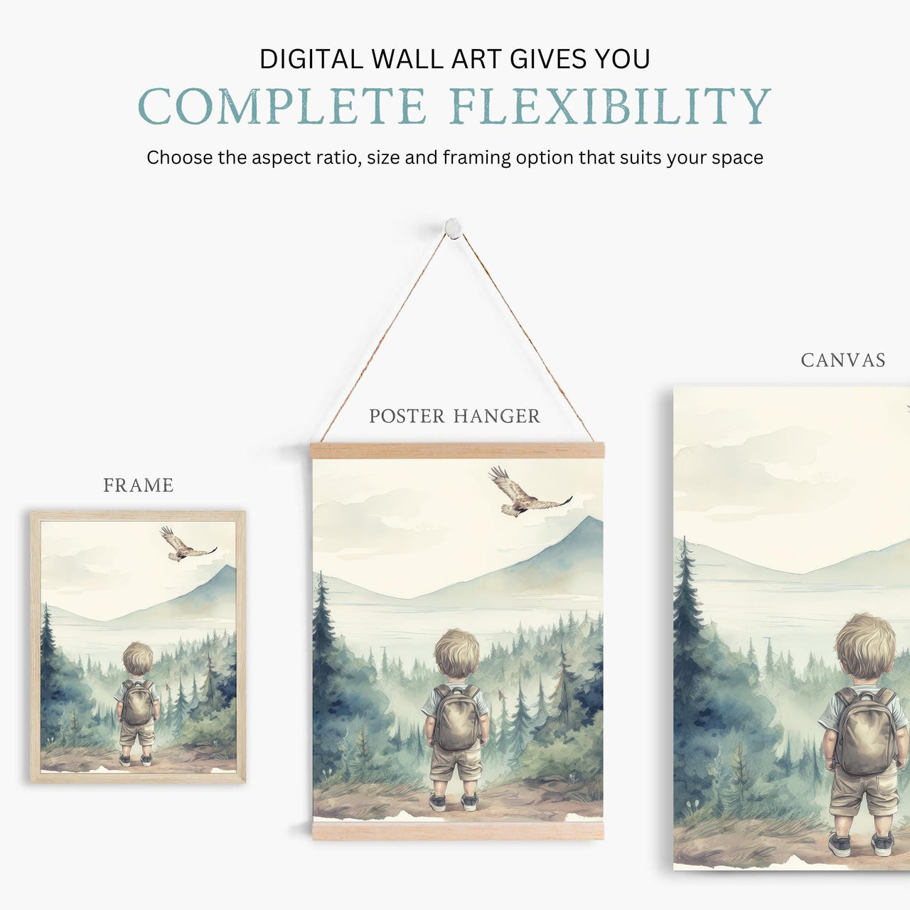 Bear and Fox Wall Art – Woodland Boys Room Print • Set of 3