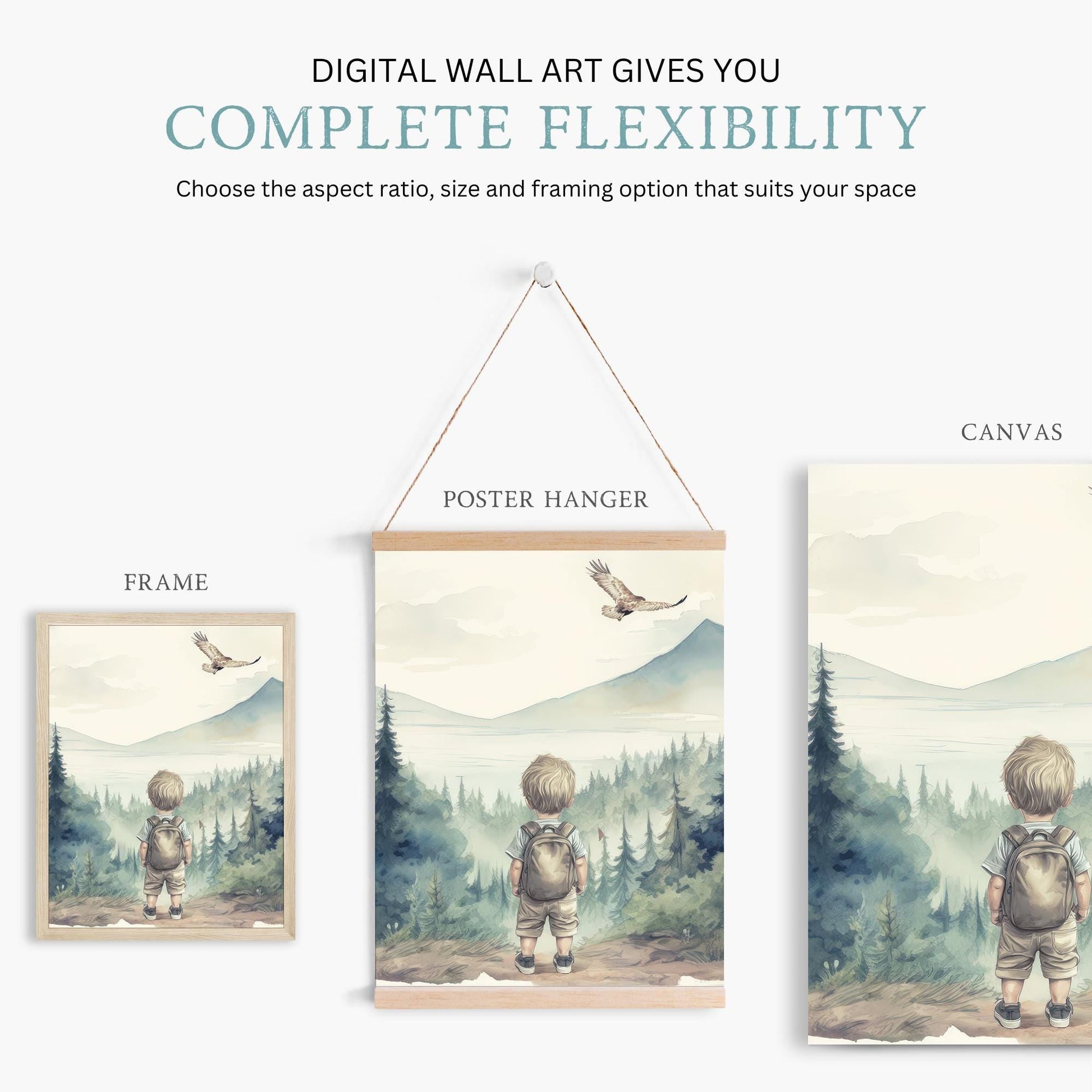Boy Woodland Wall Decor, Woodland Animal Print, Bear & Fox, Forest Nursery Art Set of 3, Forest Animal, Printable Mountain Boy Room Decor - My Store