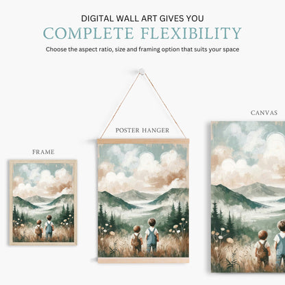 Boys Adventure Prints, Rustic Nature Wall Art, Kids Room Decor - WildfieldPrints