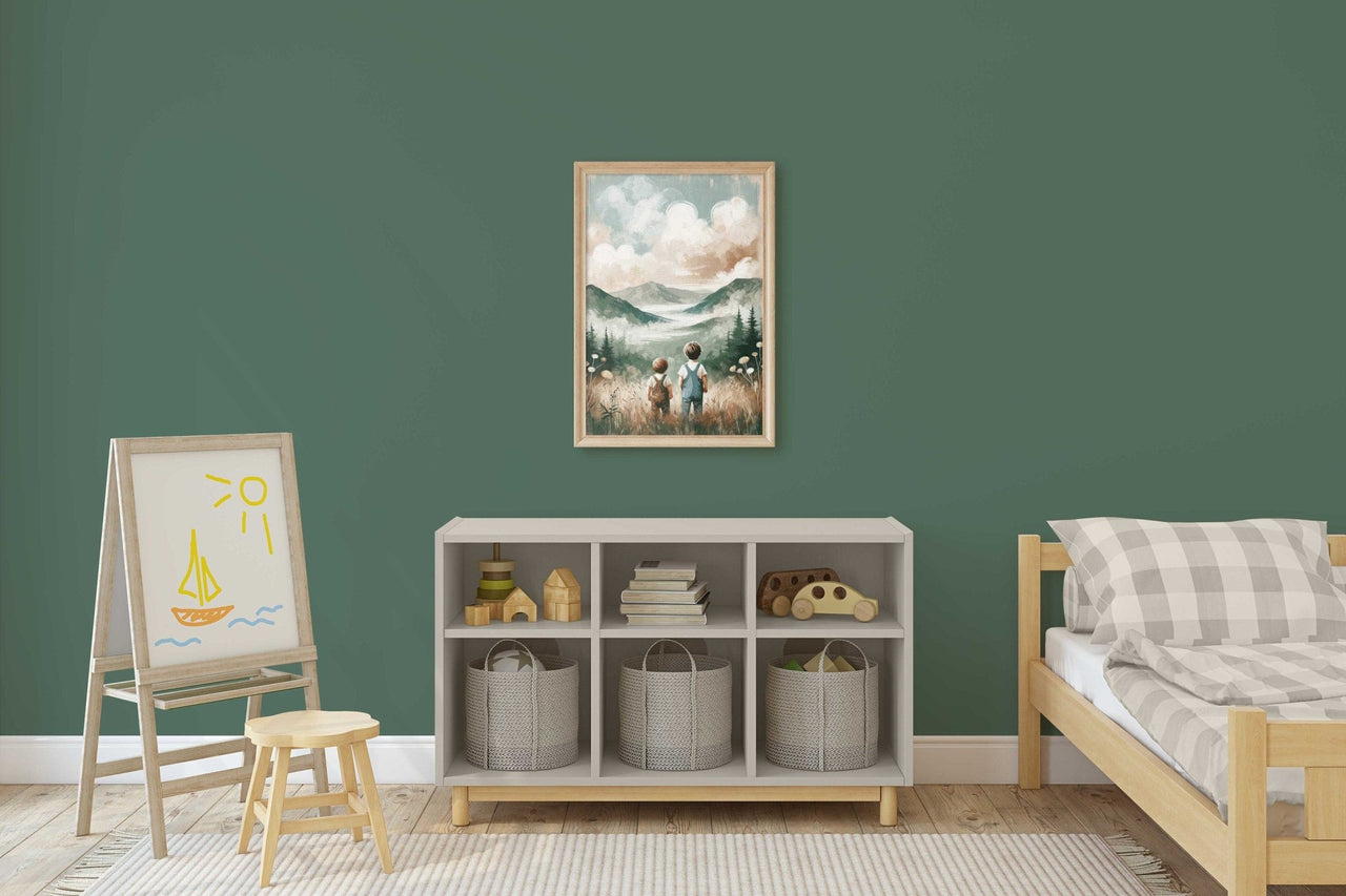 Brothers' Wilderness Adventure Wall Art – Nature Boys Room Print