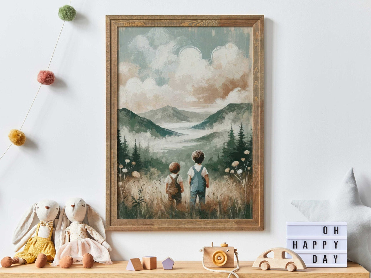 Brothers' Wilderness Adventure Wall Art – Nature Boys Room Print