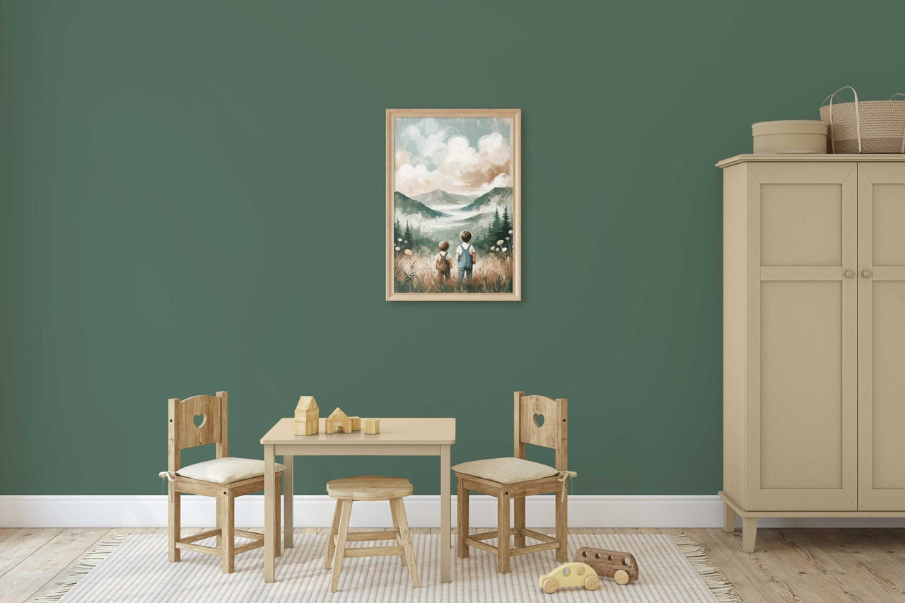 Brothers' Wilderness Adventure Wall Art – Nature Boys Room Print