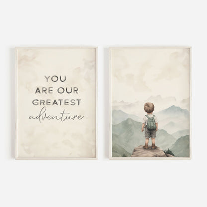 Boys Adventure Quote Print, You Are Our Greatest Journey, Nursery Decor - WildfieldPrints