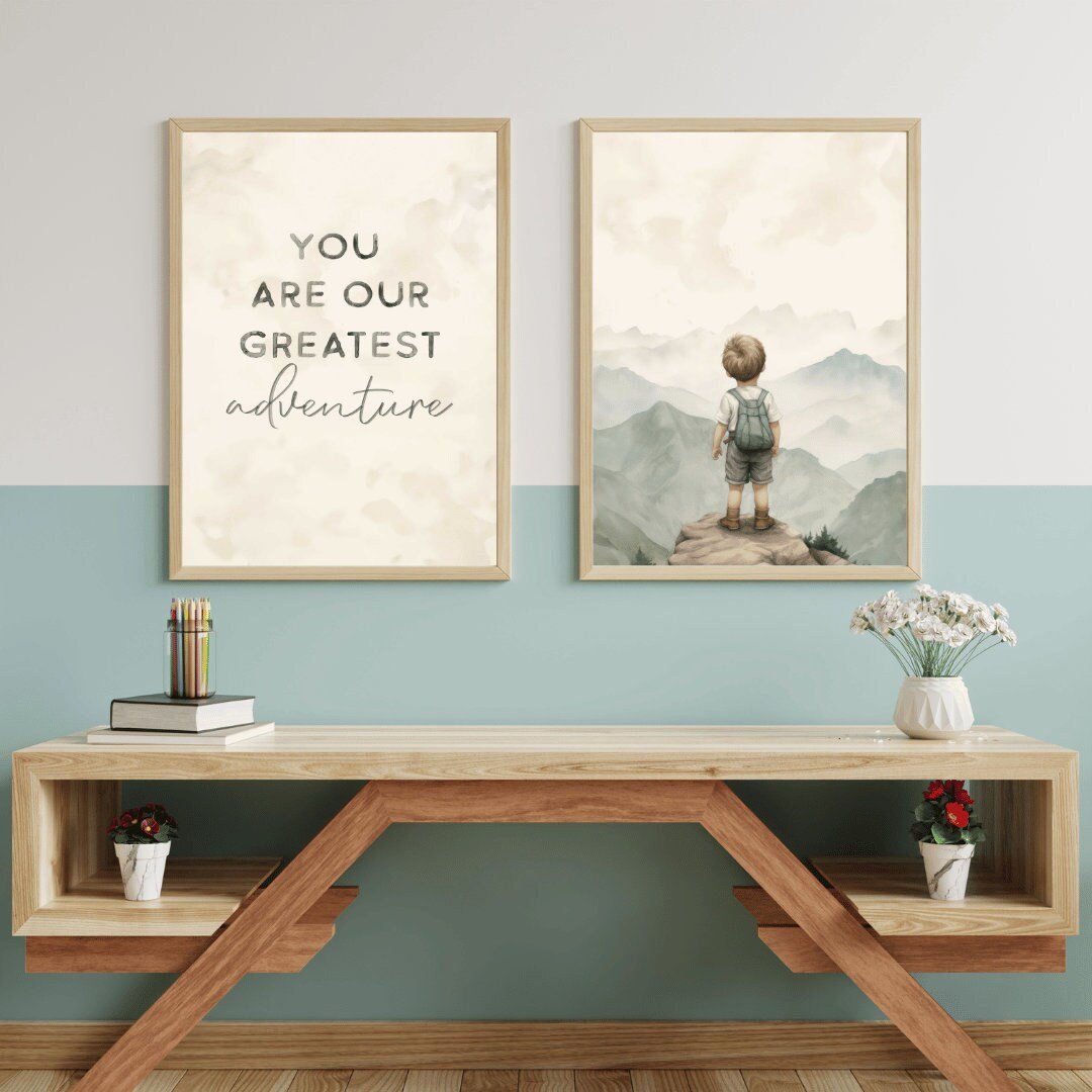 Boys Adventure Quote Print, You Are Our Greatest Journey, Nursery Decor - WildfieldPrints