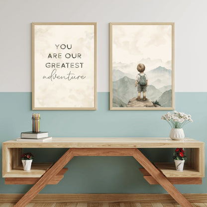 Boys Adventure Quote Print, You Are Our Greatest Journey, Nursery Decor - WildfieldPrints