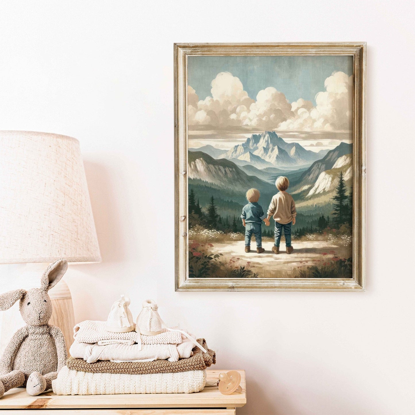 Boys Adventure Wall Art, Nature Decor for Kids, Mountain Print - WildfieldPrints