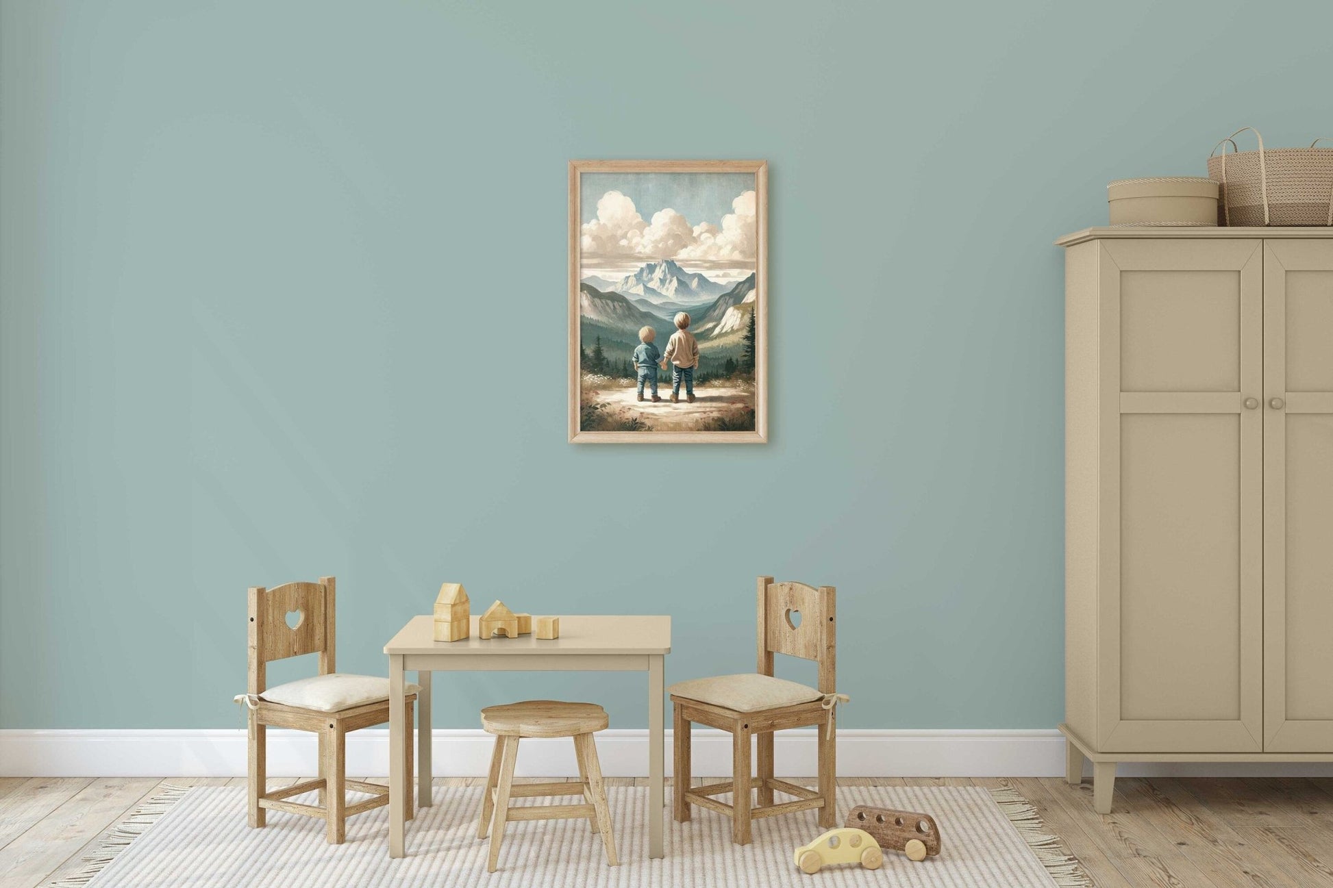 Boys Adventure Wall Art, Nature Decor for Kids, Mountain Print - WildfieldPrints