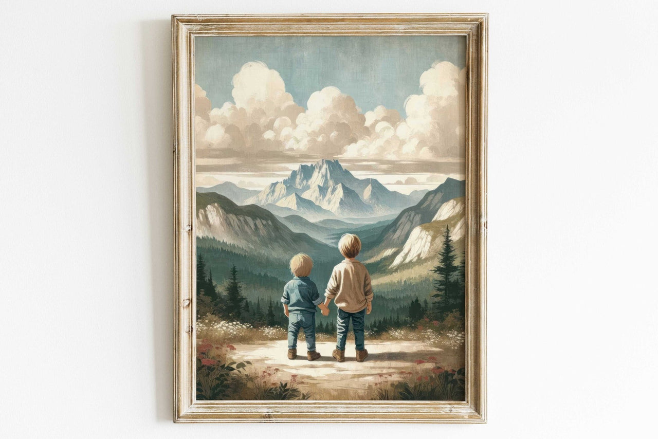 Mountain Adventure Print – Nature Boys Room Wall Decor