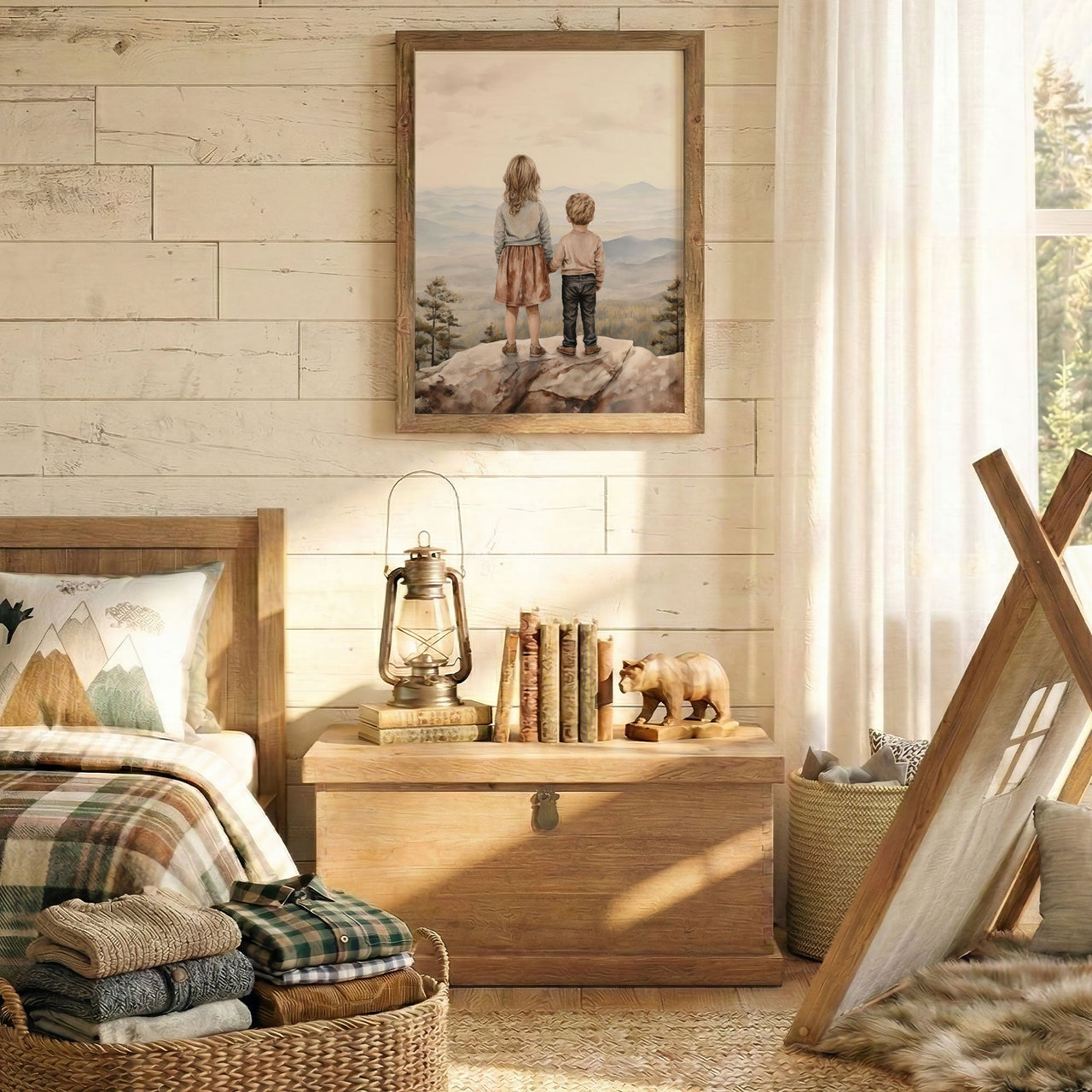 Brother and Sister Print – Sibling Nursery Wall Decor