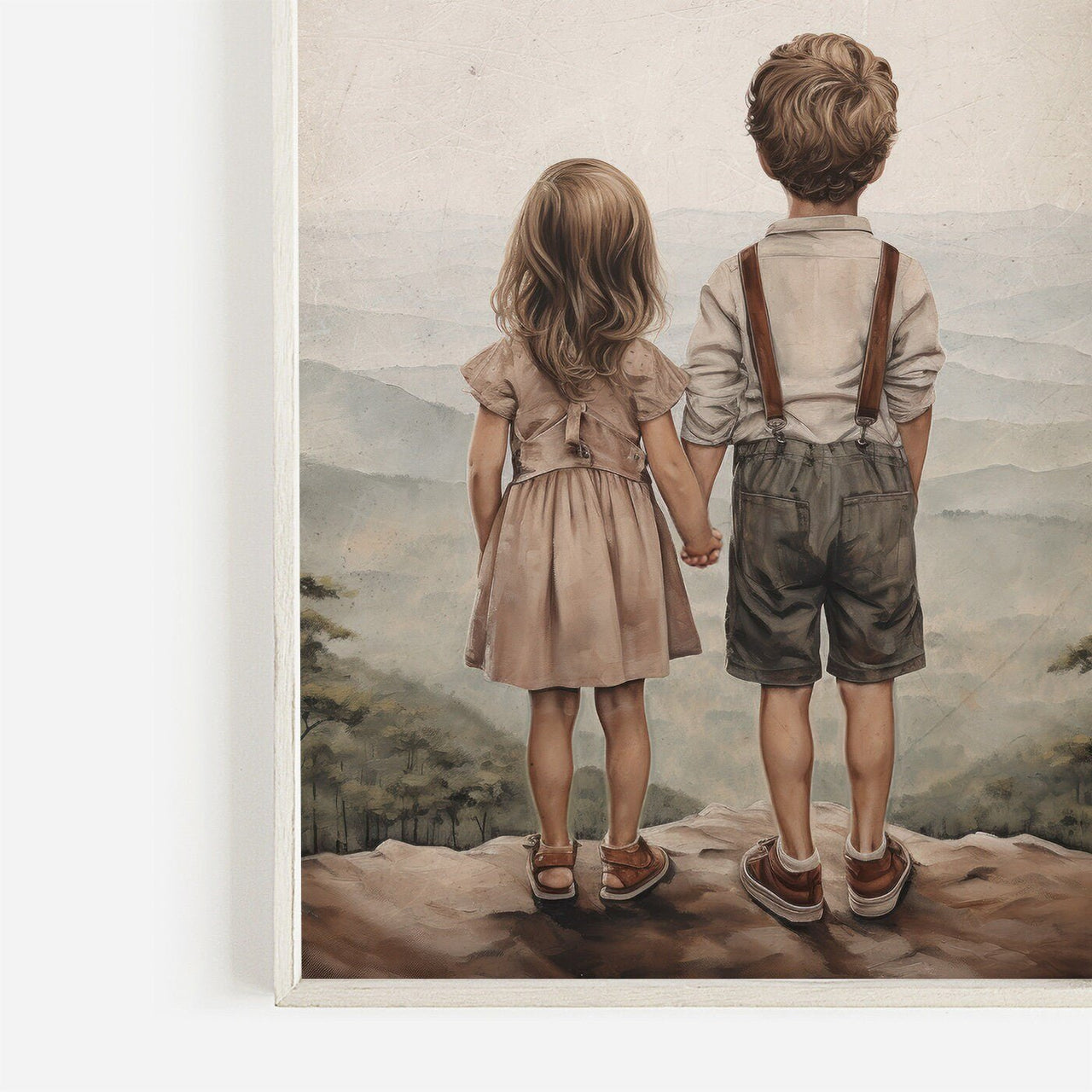 Brother and Sister Wall Art – Siblings Nursery Print