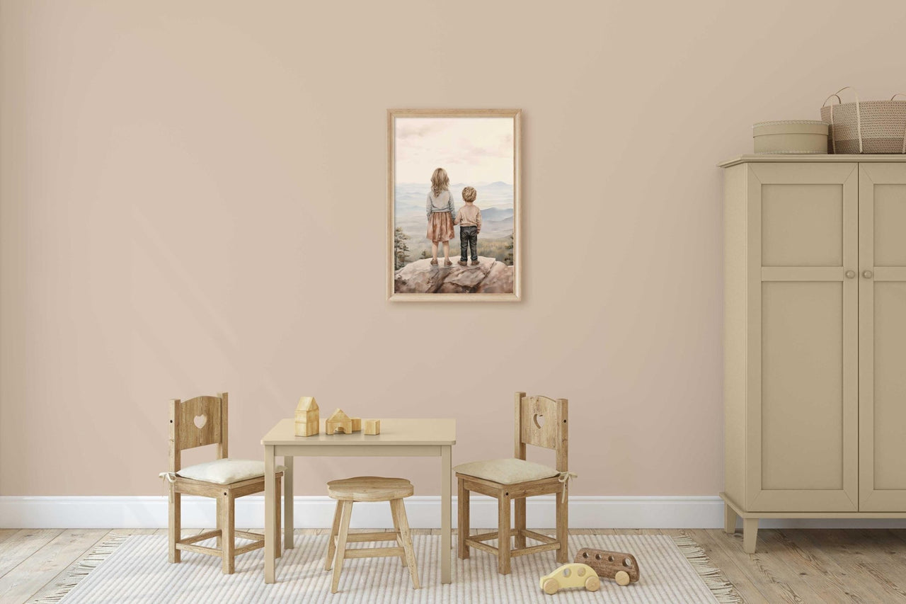 Brother and Sister Print – Sibling Nursery Wall Decor
