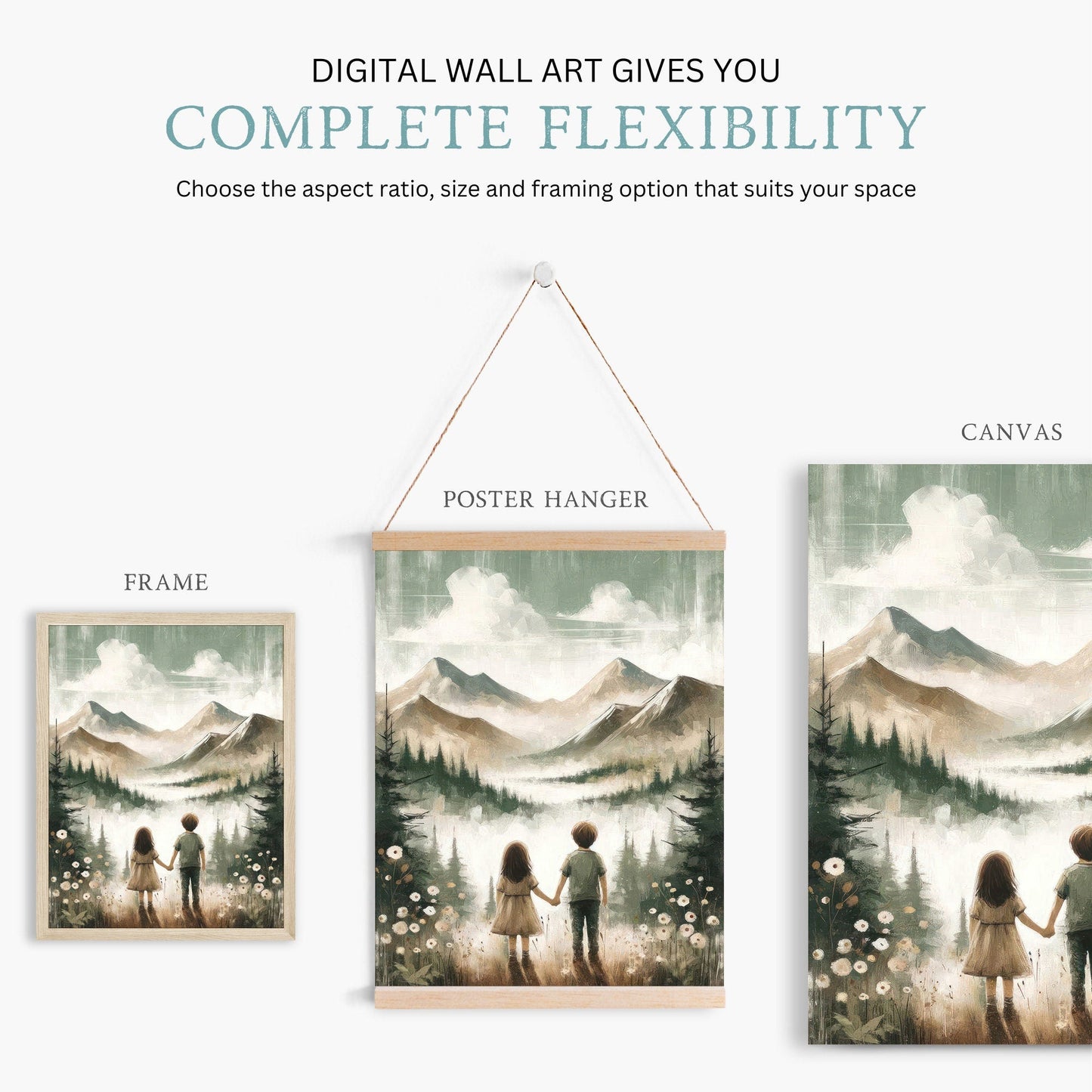 Brother and Sister Wall Art, Sibling Room Decor, Adventure Nursery Decor - WildfieldPrints