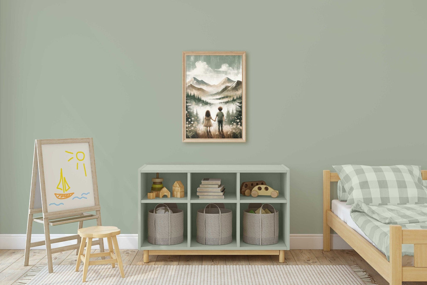 Brother and Sister Wall Art, Sibling Room Decor, Adventure Nursery Decor - WildfieldPrints