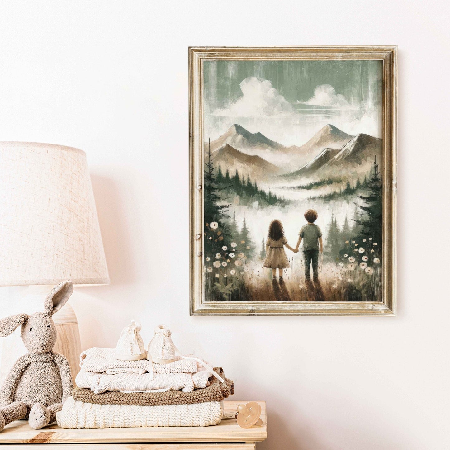 Brother and Sister Wall Art, Sibling Room Decor, Adventure Nursery Decor - WildfieldPrints