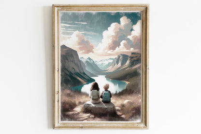 Brother and Sister Wall Art, Sibling Room Decor, Adventure Prints - WildfieldPrints