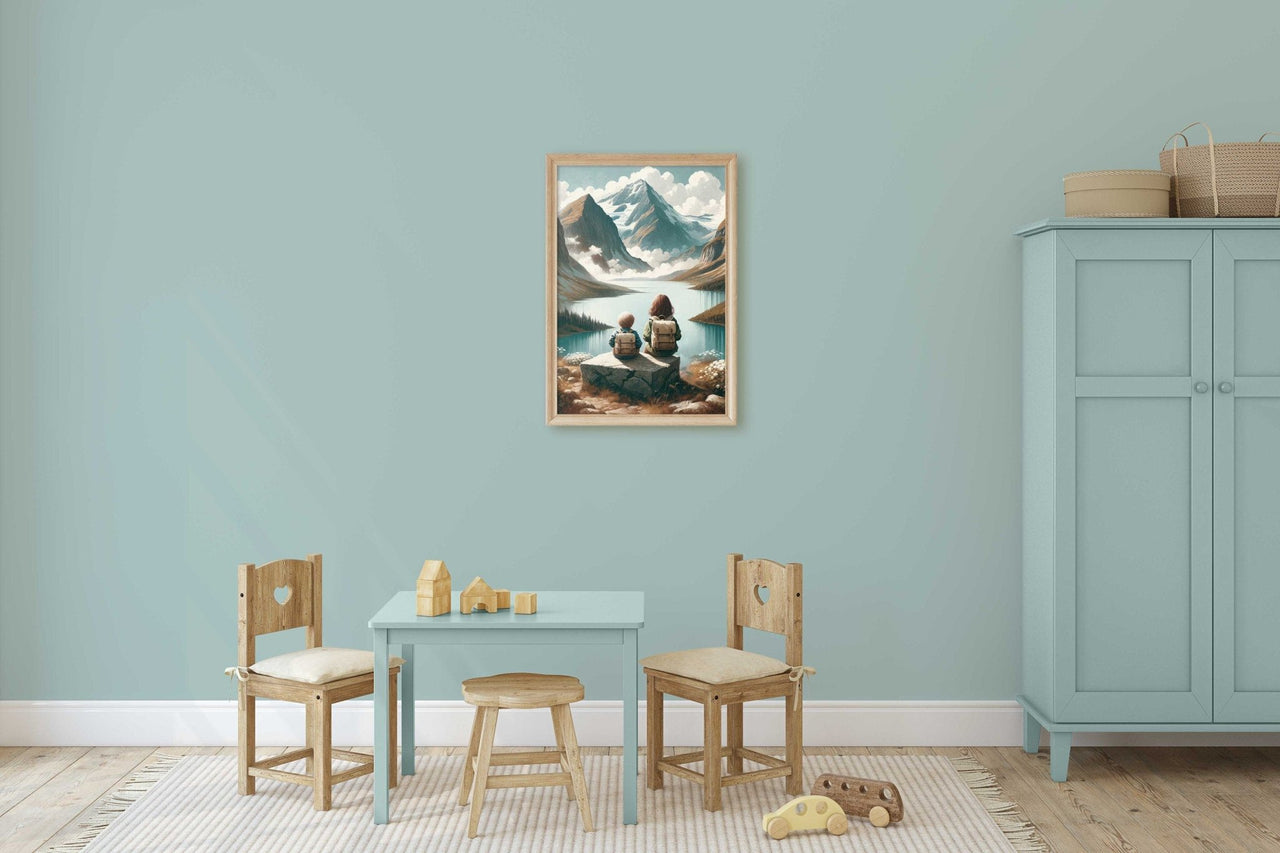 Brother and Sister Wall Art – Sibling Nursery Print