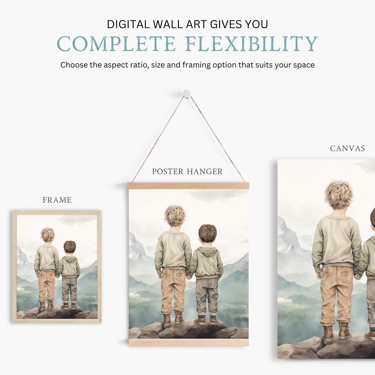 Brother Adventure Wall Art – Boys Room Print • Set of 3