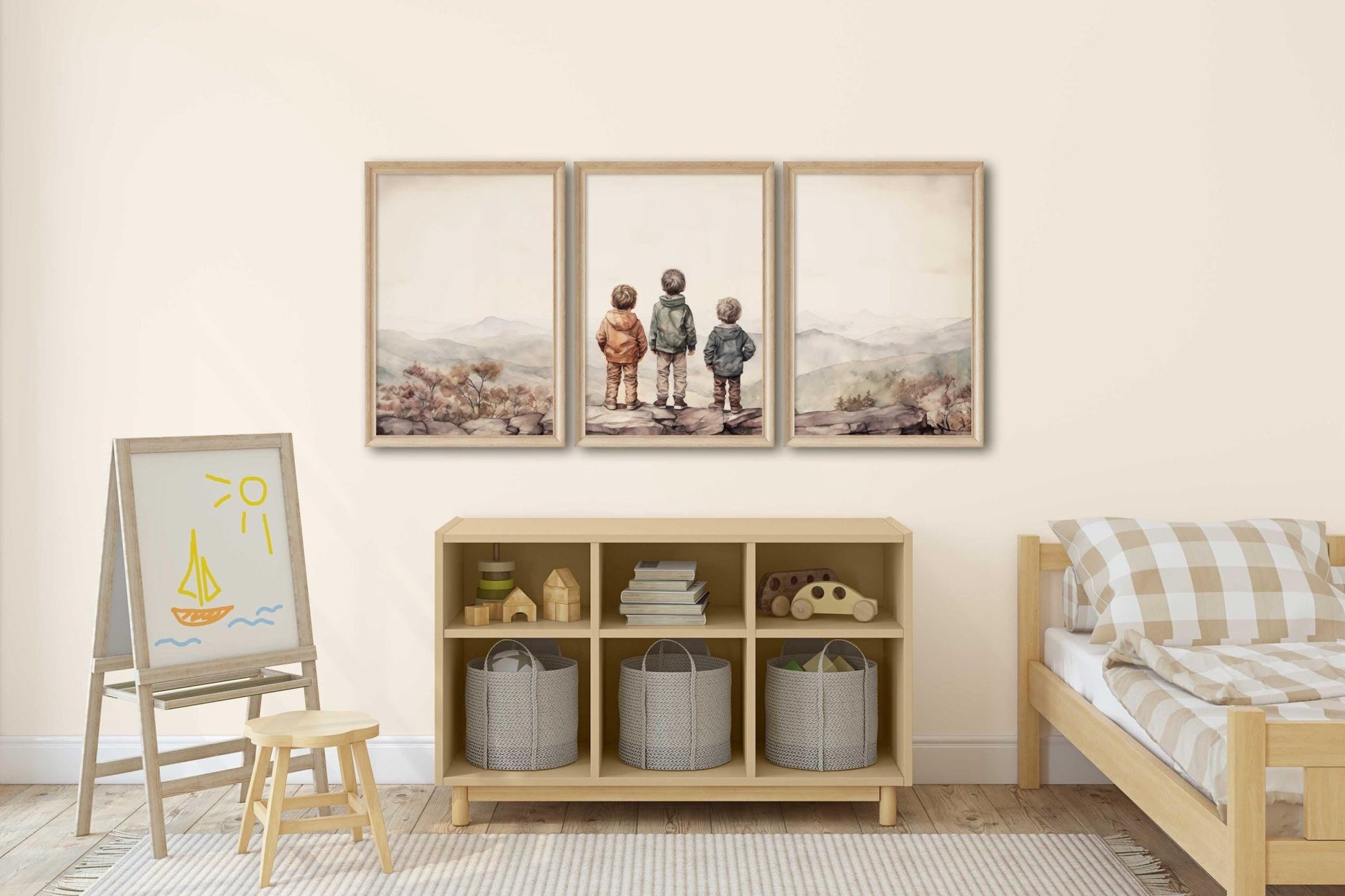 Brother Prints, Three Brothers Artwork, Mountain Adventure Decor - WildfieldPrints