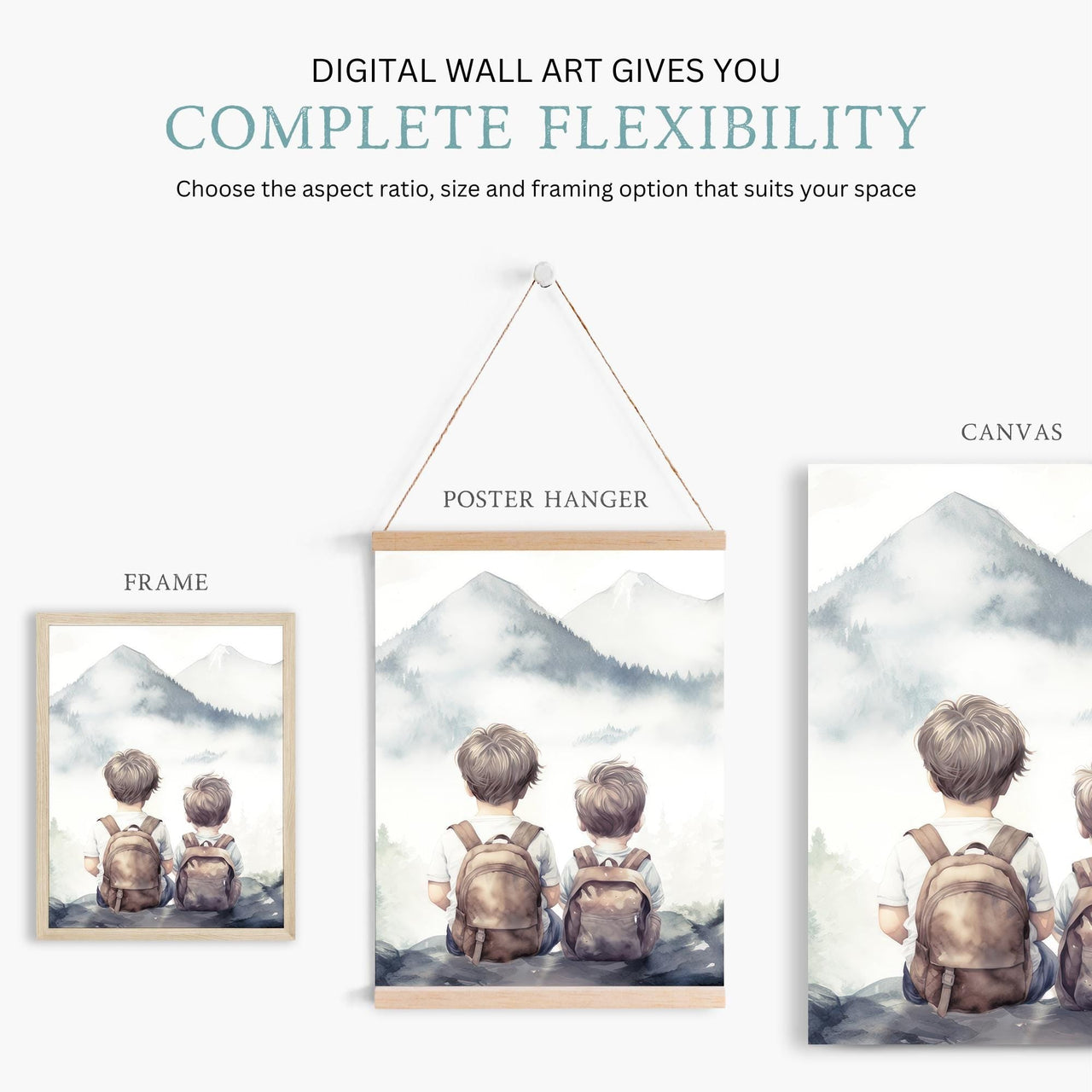 Woodland Adventure Wall Art – Animal Kids Room Print • Set of 3