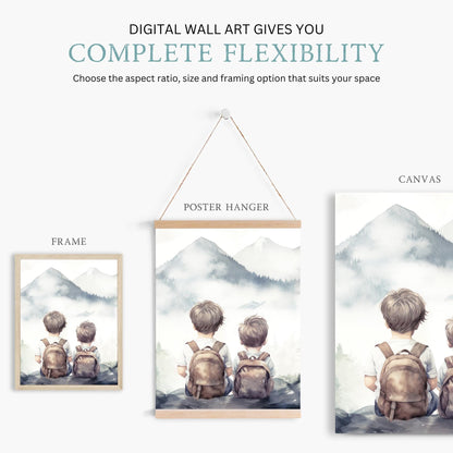 Brother Room Decor, Woodland Adventure Prints, Kids Wall Art - WildfieldPrints