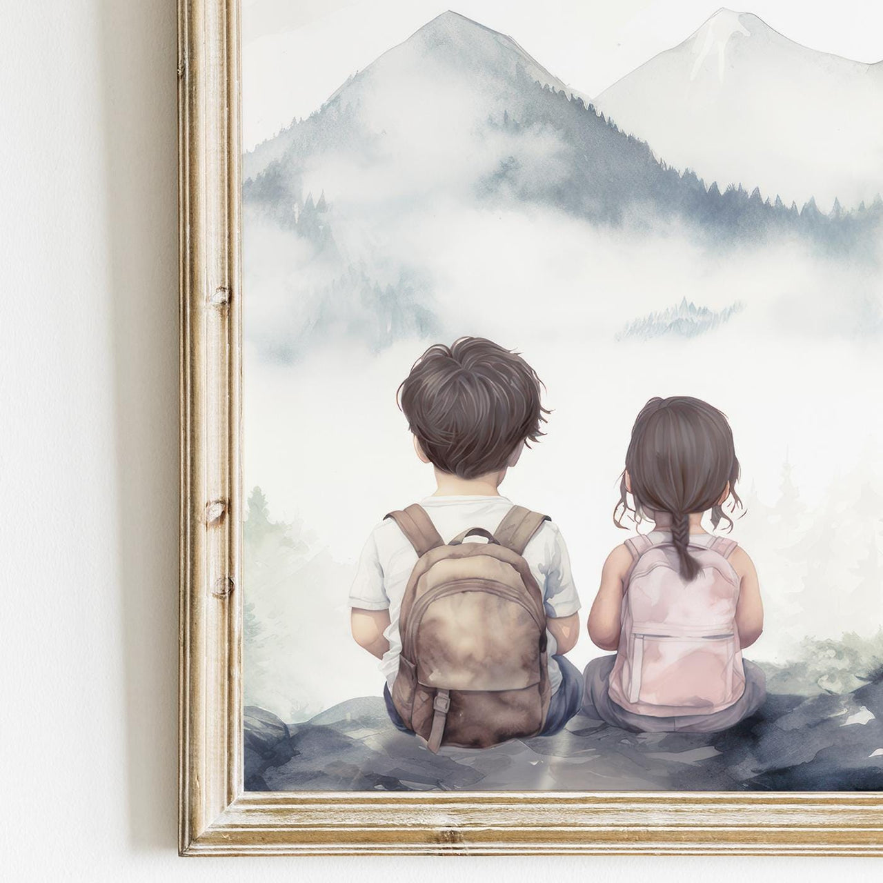 Woodland Animals Wall Art – Adventure Nursery Print for Siblings • Set of 3