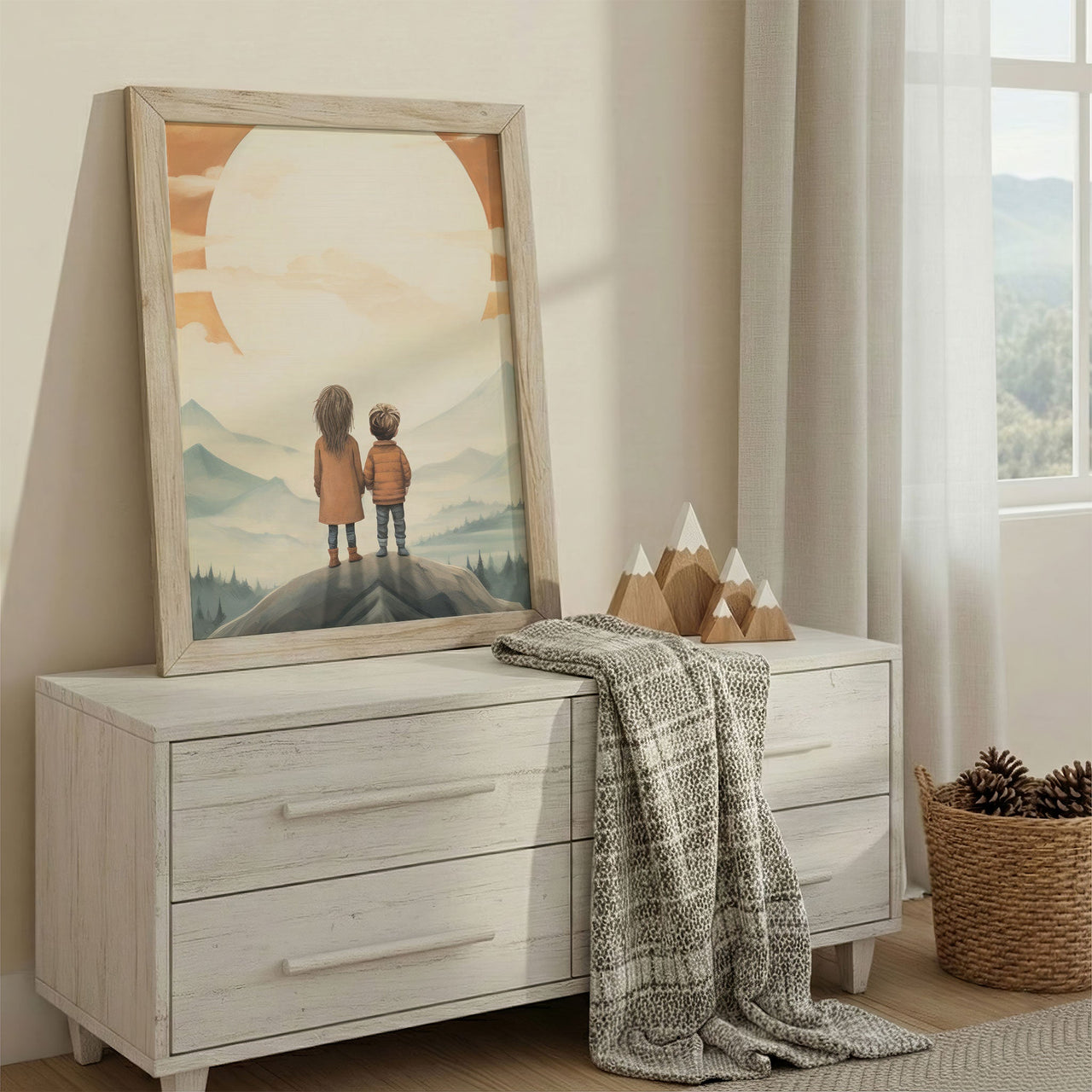 Brother Sister Wall Art – Adventure Kids Room Print