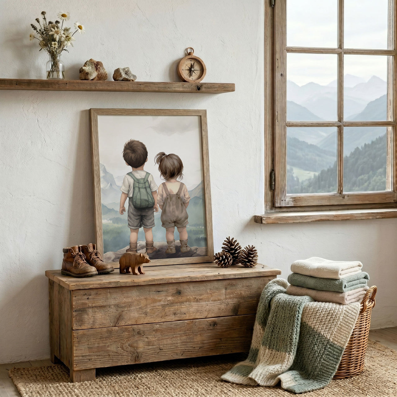 Brother & Sister Wall Art – Sibling Adventure Kids Print