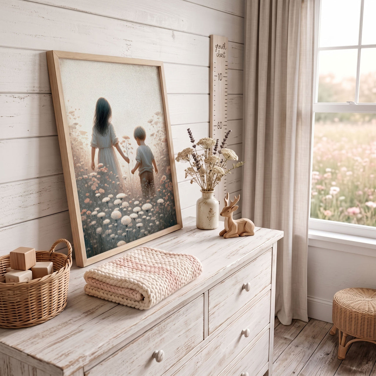 Brother & Sister Wall Art – Sibling Kids Room Print