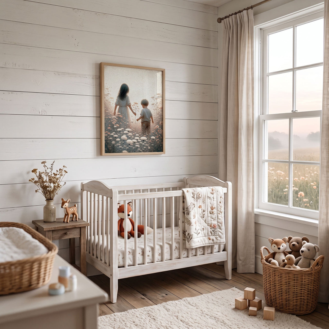 Brother & Sister Wall Art – Sibling Kids Room Print