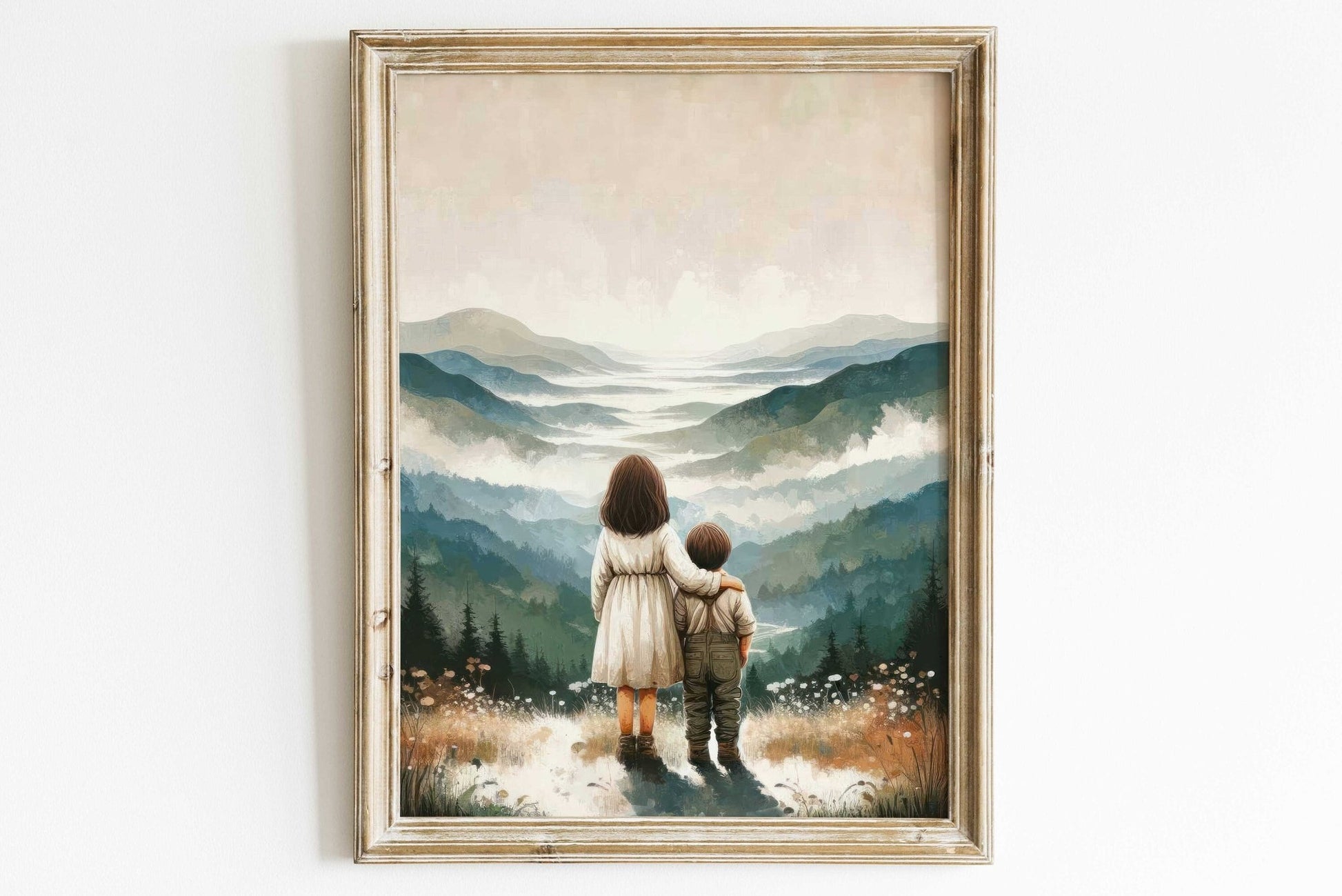 Brother & Sister Wall Art, Siblings Adventure Decor, Toddler Print - WildfieldPrints
