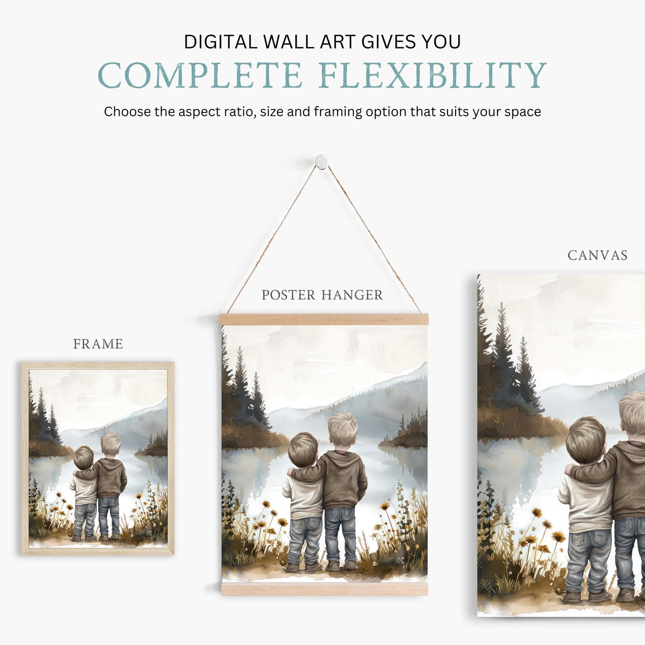 Two Brothers Wall Art – Shared Boys Room Decor