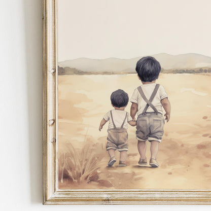 Brother Wall Art, Farmhouse Decor, Tractor Print for Boys - WildfieldPrints