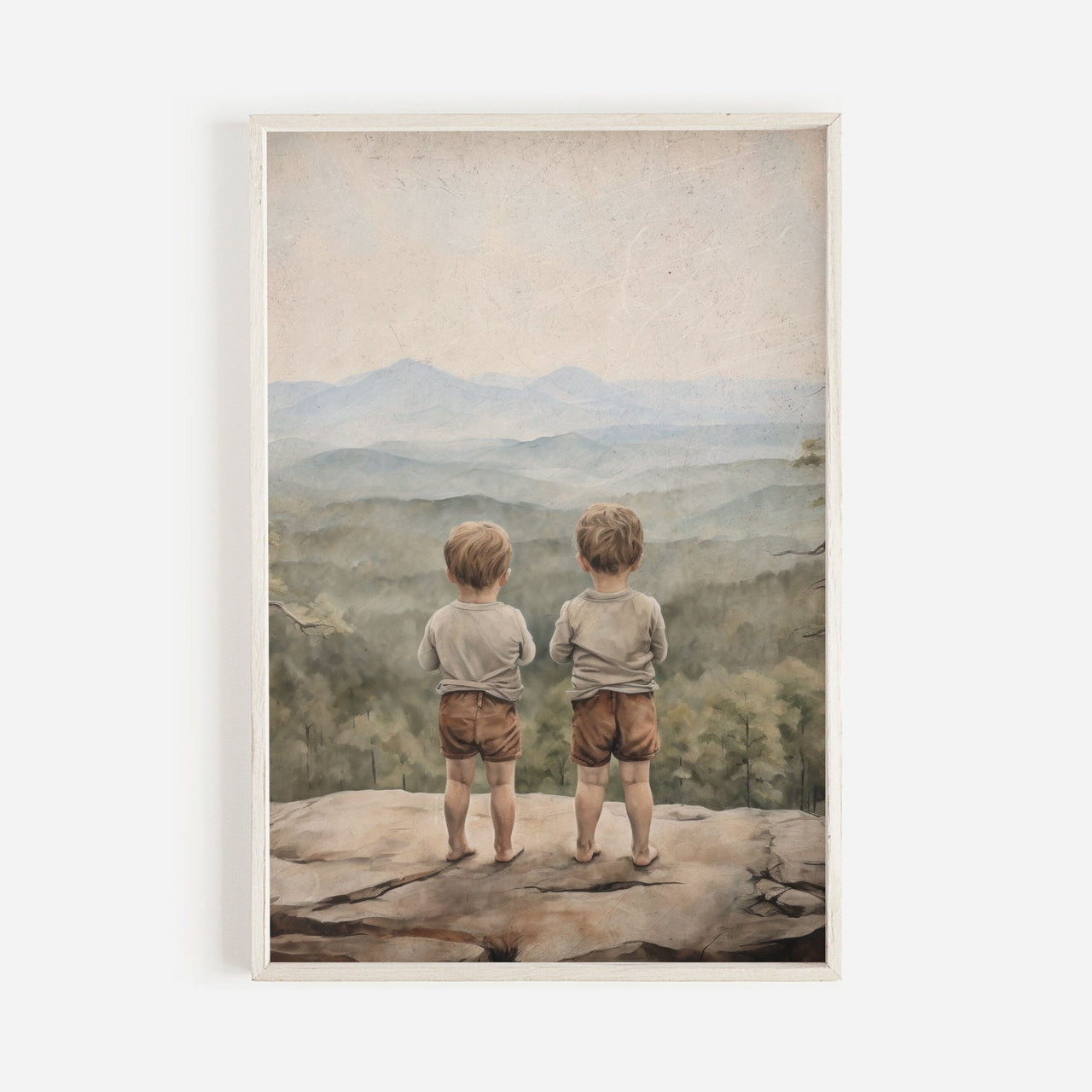 Two Boys Adventure Print – Nature Boys Room Wall Art