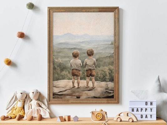Brothers Adventure Print, Boys Room Decor, Nature - Themed Art - WildfieldPrints