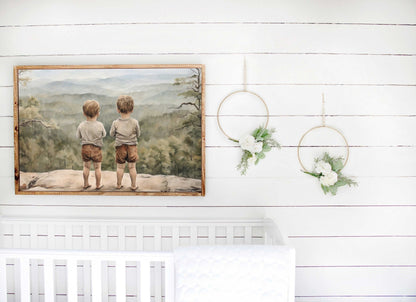 Brothers Adventure Print, Boys Room Decor, Nature - Themed Art - WildfieldPrints