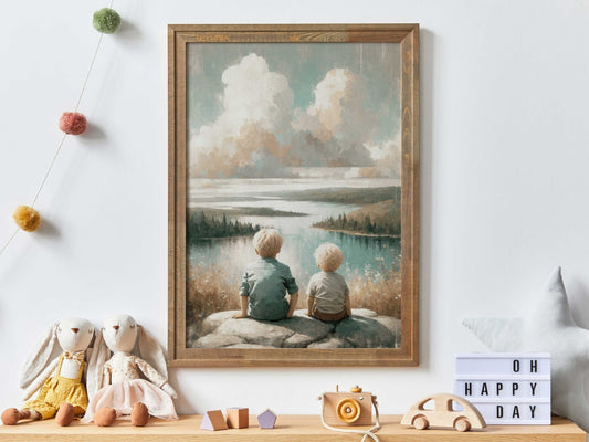 Brothers Room Decor, Adventure Nursery Art, Boys Bedroom Print - WildfieldPrints