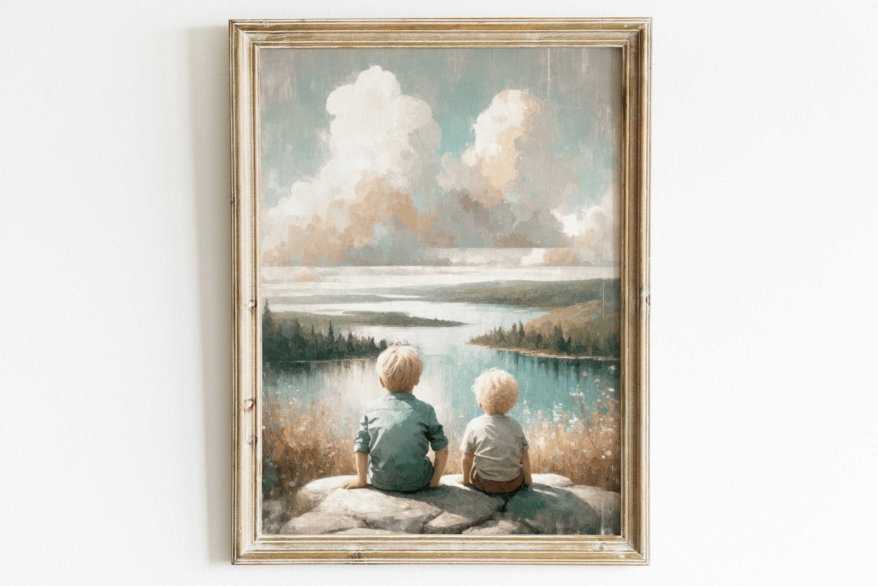 Two Brothers Wall Art – Adventure Boys Room Decor