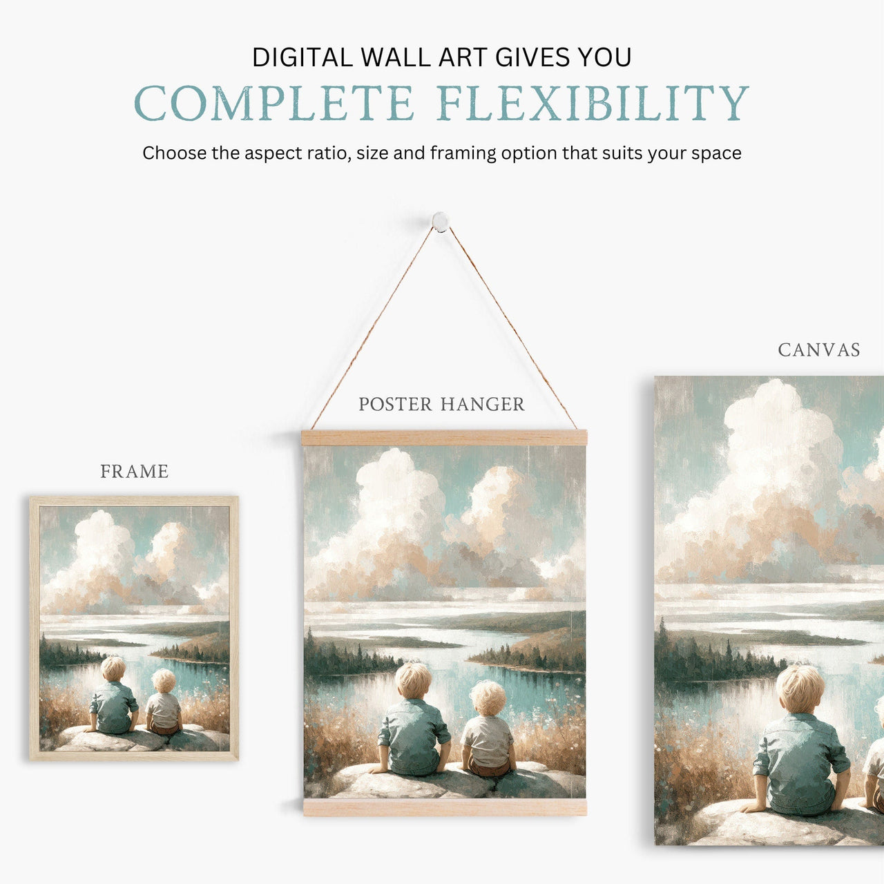 Two Brothers Wall Art – Adventure Boys Room Decor