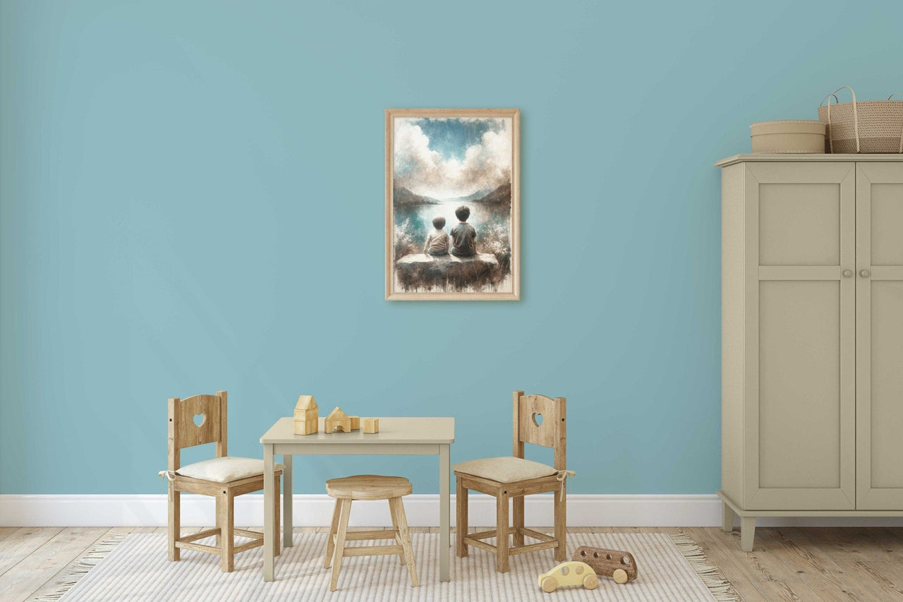 Brothers Lake View Print – Nature Boys Room Wall Art