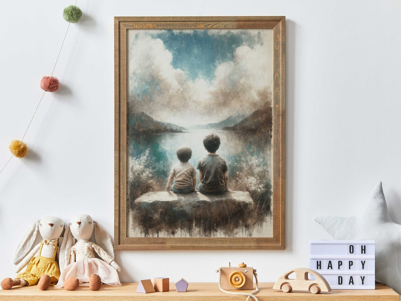 Brothers Lake View Print – Nature Boys Room Wall Art
