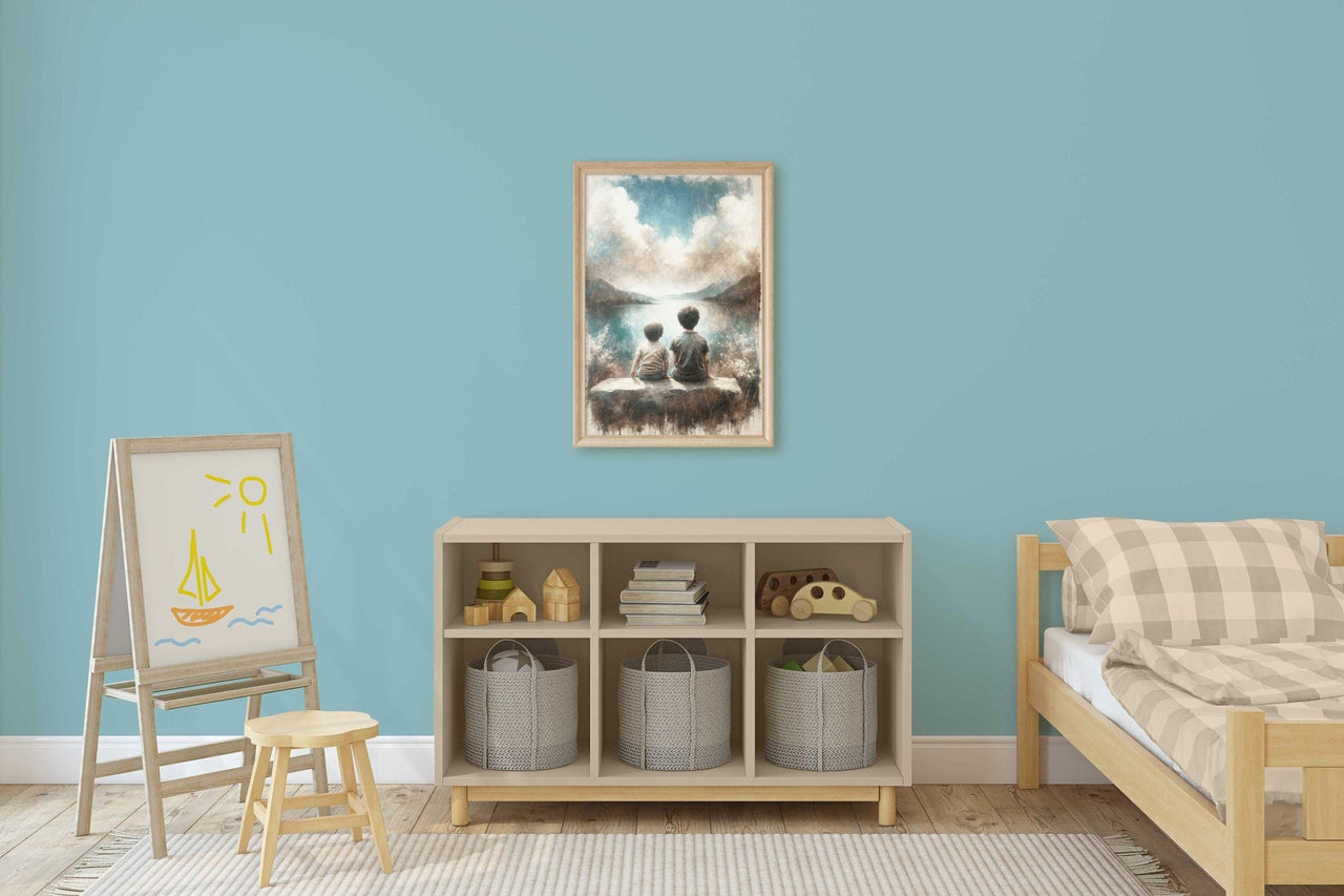 Brothers Lake View Print – Nature Boys Room Wall Art