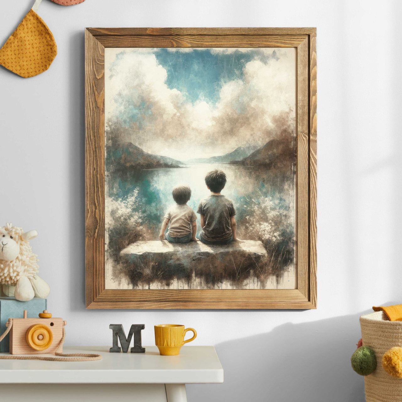 Brothers Lake View Print – Nature Boys Room Wall Art