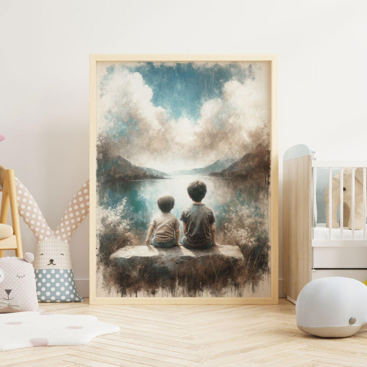 Brothers Lake View Print – Nature Boys Room Wall Art