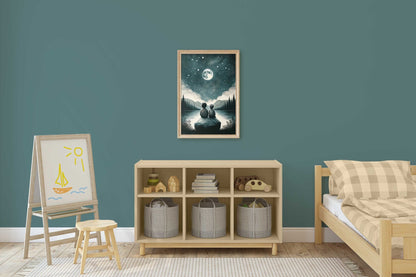 Brothers Room Decor, Adventure Toddler Art, Moon & Stars Prints - WildfieldPrints