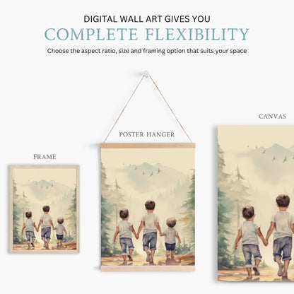 Brothers Room Decor, Brother Print, Adventure Wall Art, Forest Theme - WildfieldPrints
